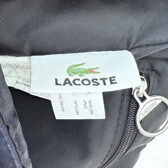 LACOSTE Black Nylon Logo signature Messenger Laptop shoulder bag - Picture 13 of 13